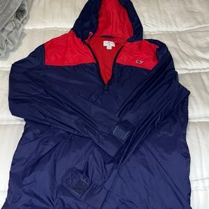 Vineyard Vines red and navy blue windbreaker